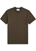 Cotton AMI de Coeur T Shirt Brown