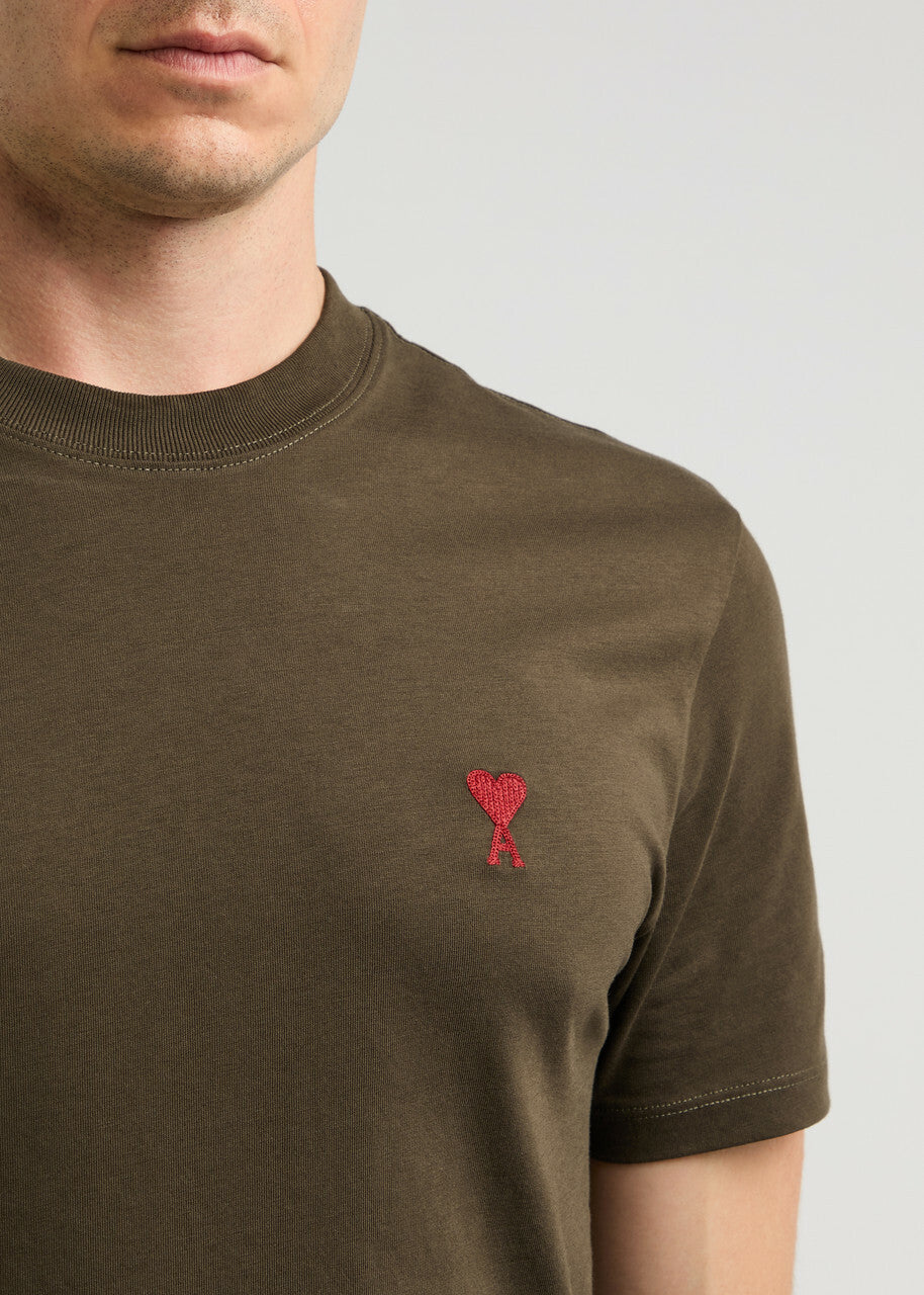 Cotton AMI de Coeur T Shirt Brown