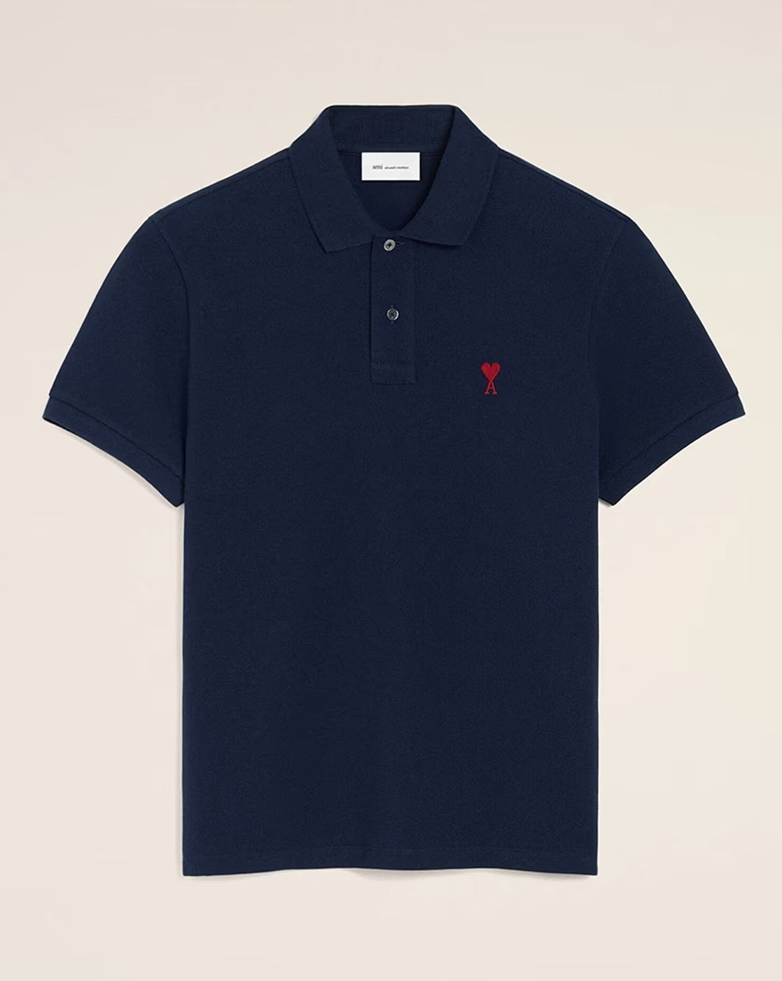 AMI PARIS Coeur Organic Cotton Regular Fit Polo T-Shirt