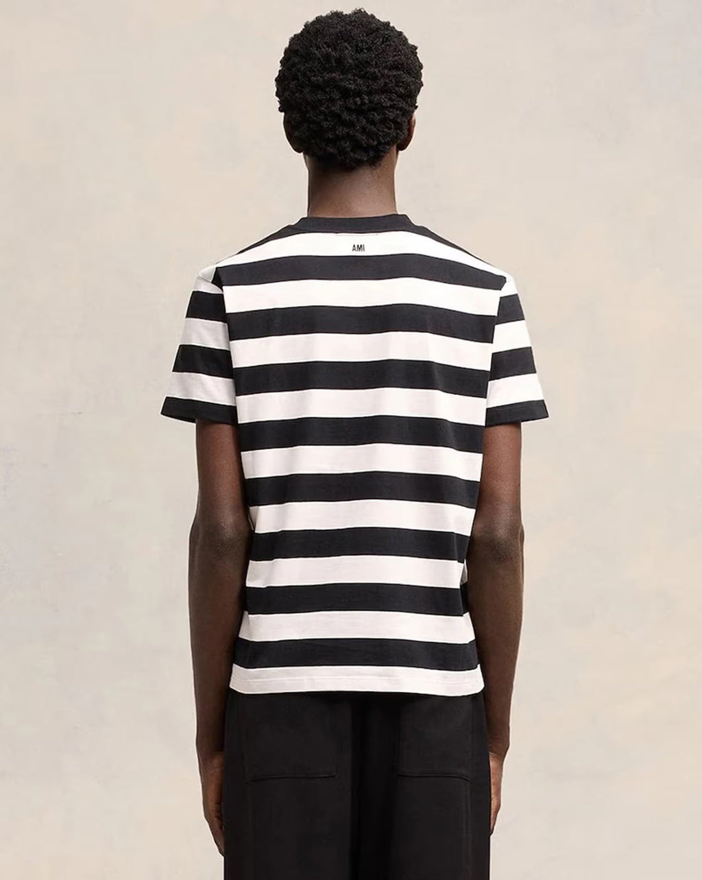 AMI PARIS Ami De Coeur Striped Organic Cotton Regular Fit T-Shirt