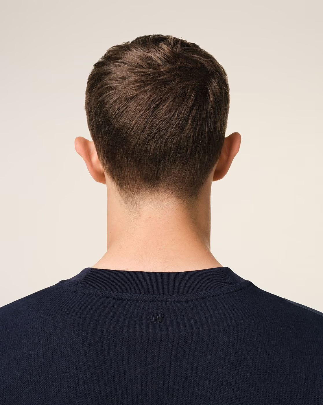AMI PARIS Crew-Neck T-Shirt with De Coeur Patch