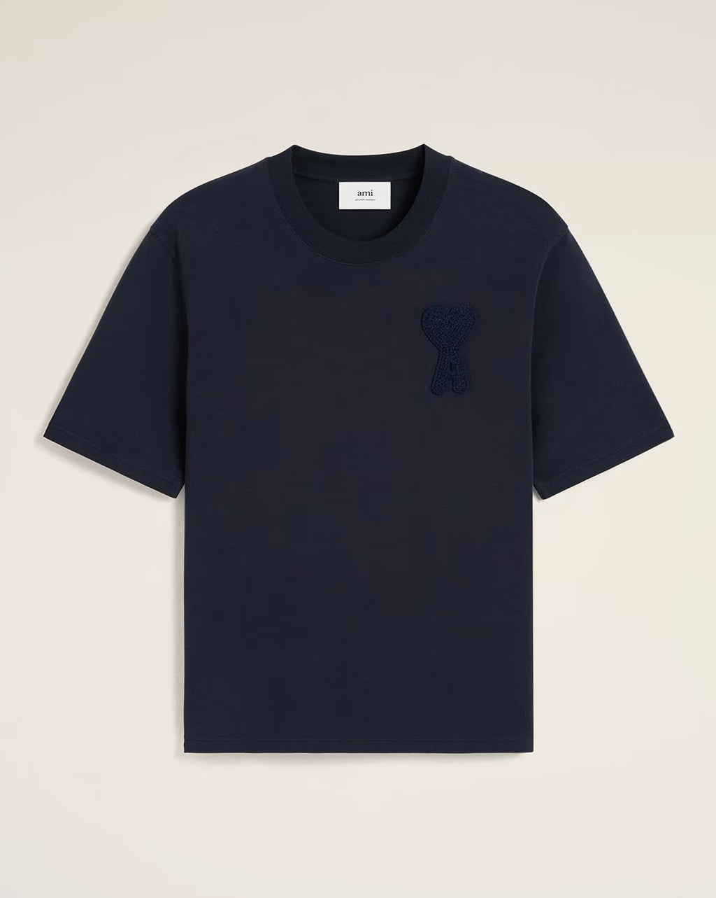 AMI PARIS Crew-Neck T-Shirt with De Coeur Patch