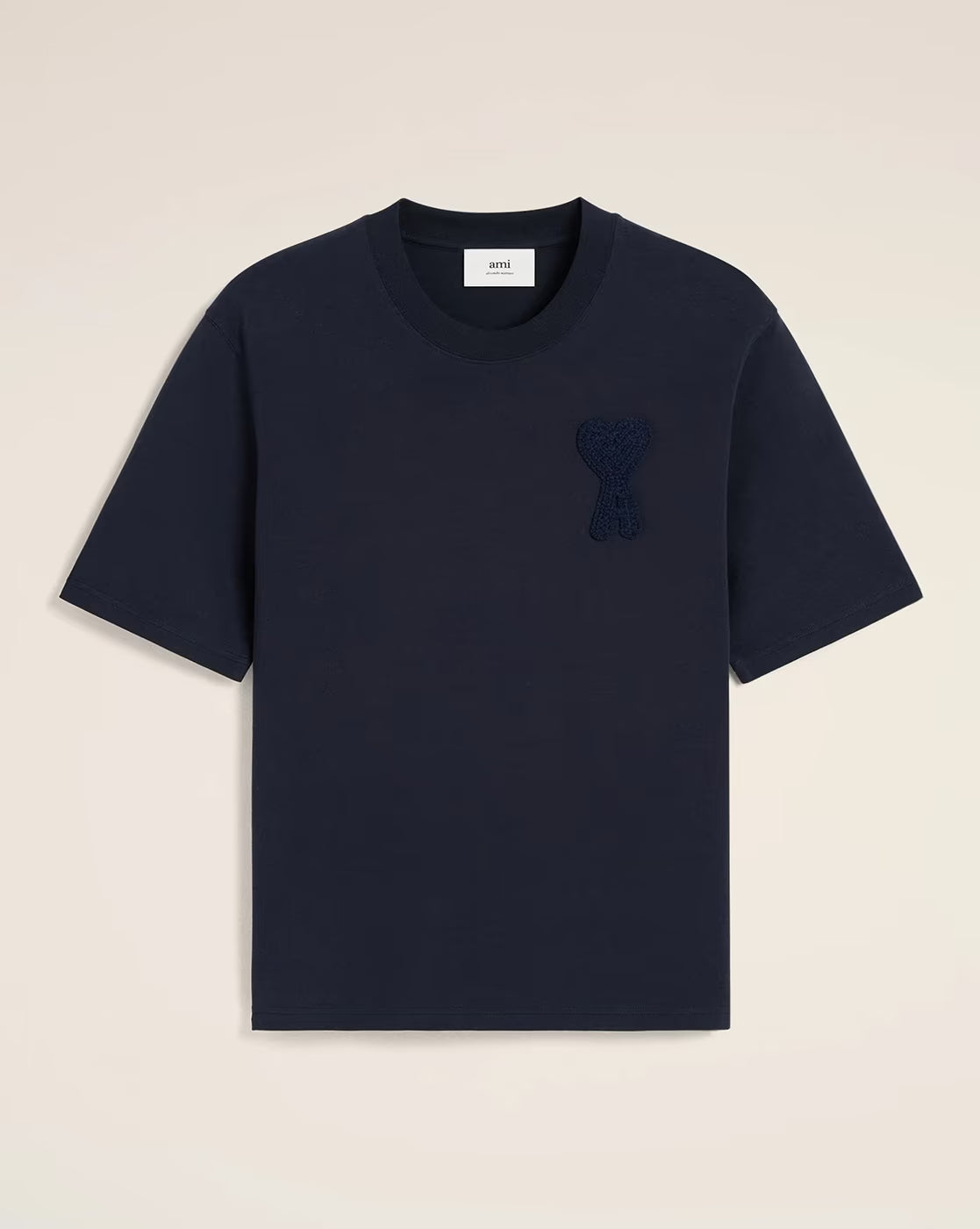 AMI PARIS Crew-Neck T-Shirt with De Coeur Patch