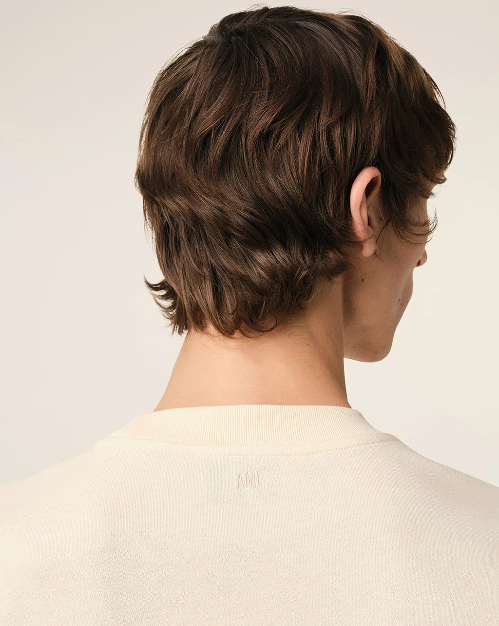 AMI PARIS Men Relaxed Fit Crew-Neck T-Shirt with Ami Paris