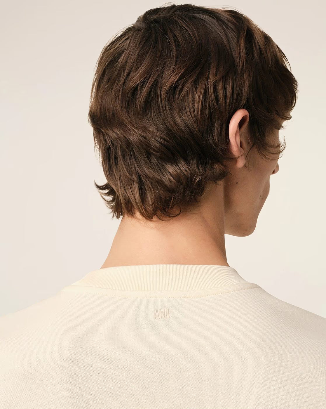 AMI PARIS Men Relaxed Fit Crew-Neck T-Shirt with Ami Paris