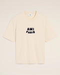 AMI PARIS Men Relaxed Fit Crew-Neck T-Shirt with Ami Paris