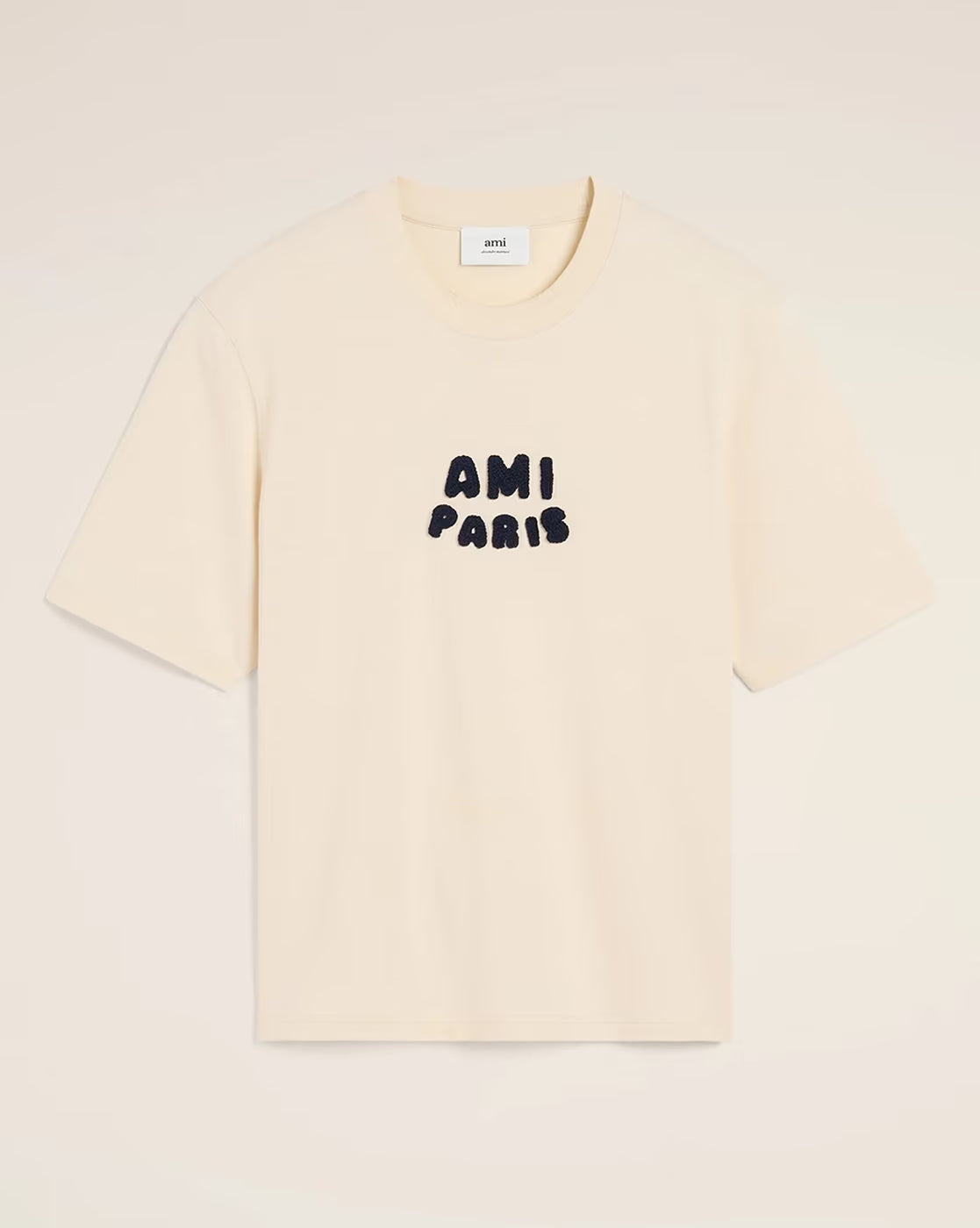 AMI PARIS Men Relaxed Fit Crew-Neck T-Shirt with Ami Paris