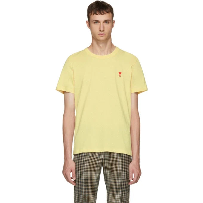 AMI Alexandre Mattiussi Yellow Ami de Coeur T-Shirt