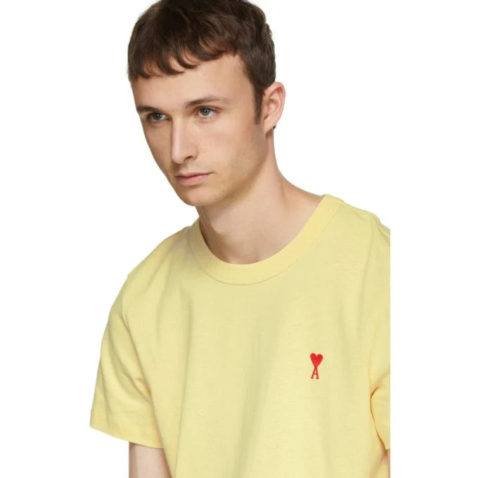 AMI Alexandre Mattiussi Yellow Ami de Coeur T-Shirt
