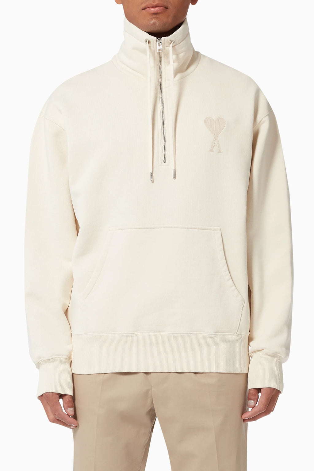 Ami Paris de Coeur Organic Cotton Zipped Sweatshirt