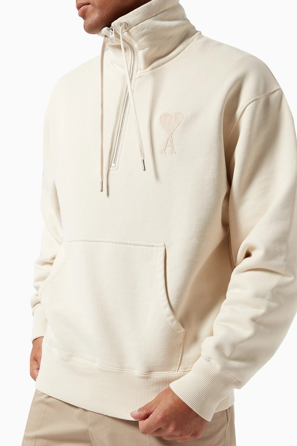 Ami Paris de Coeur Organic Cotton Zipped Sweatshirt