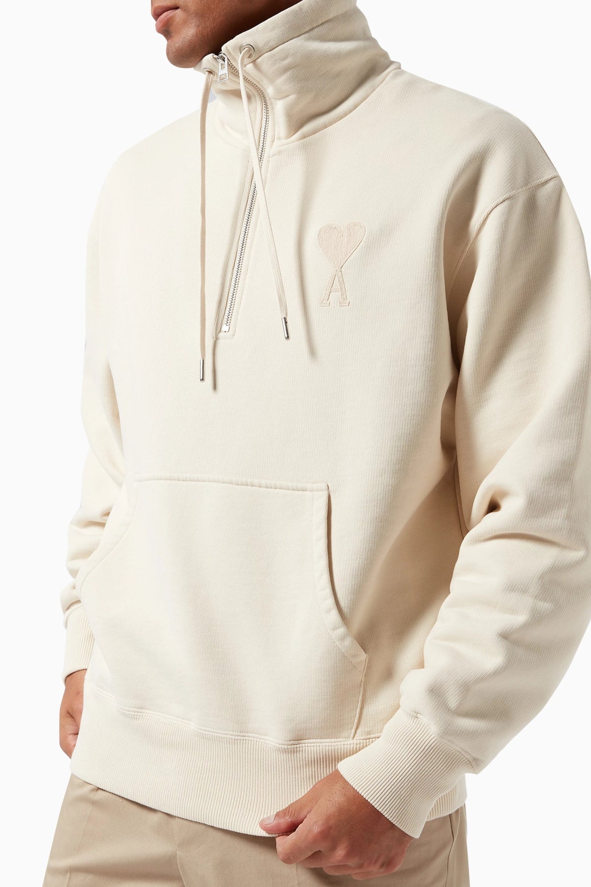 Ami Paris de Coeur Organic Cotton Zipped Sweatshirt