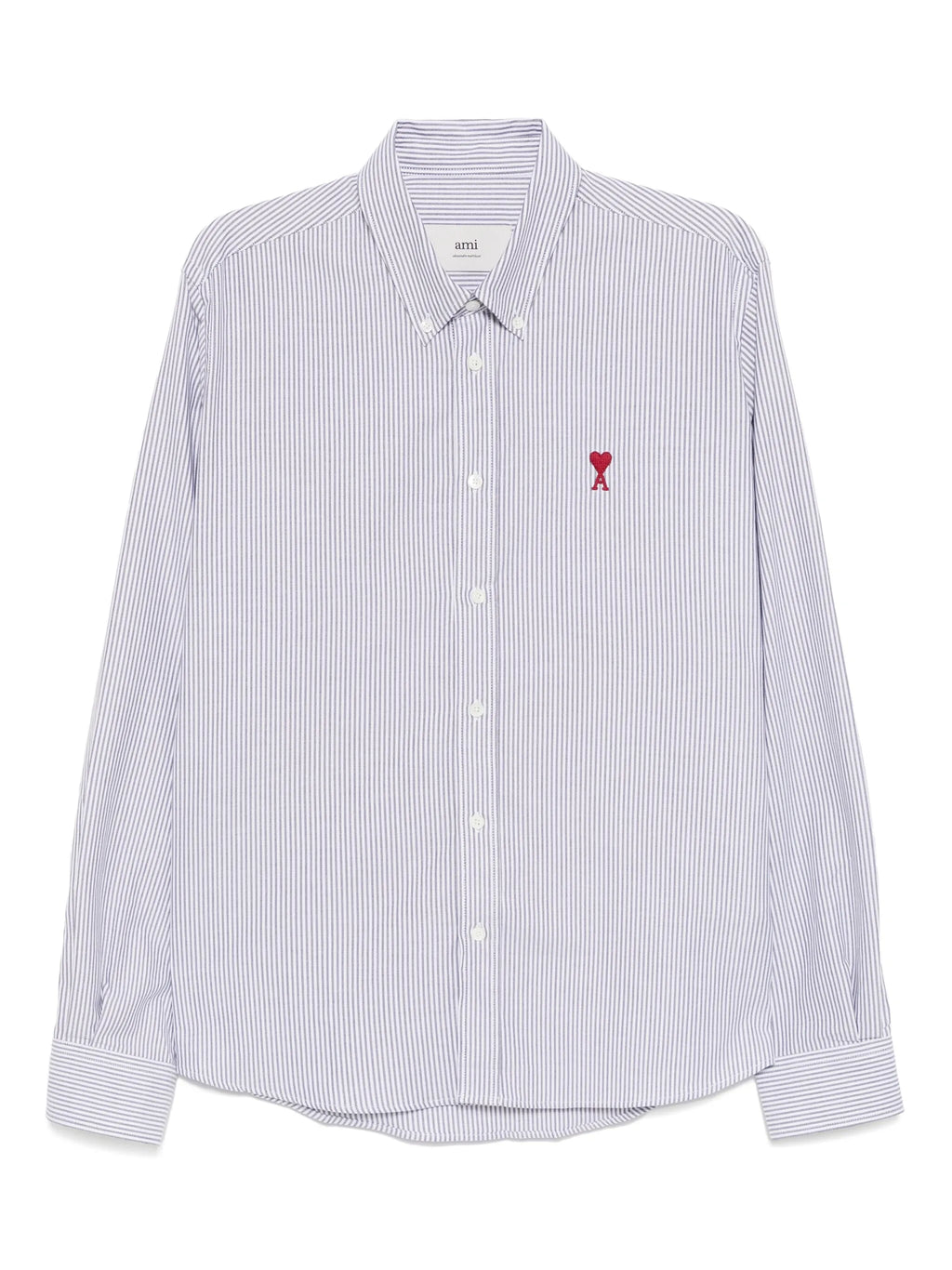 Blue stripped cotton shirt with Ami de Coeur