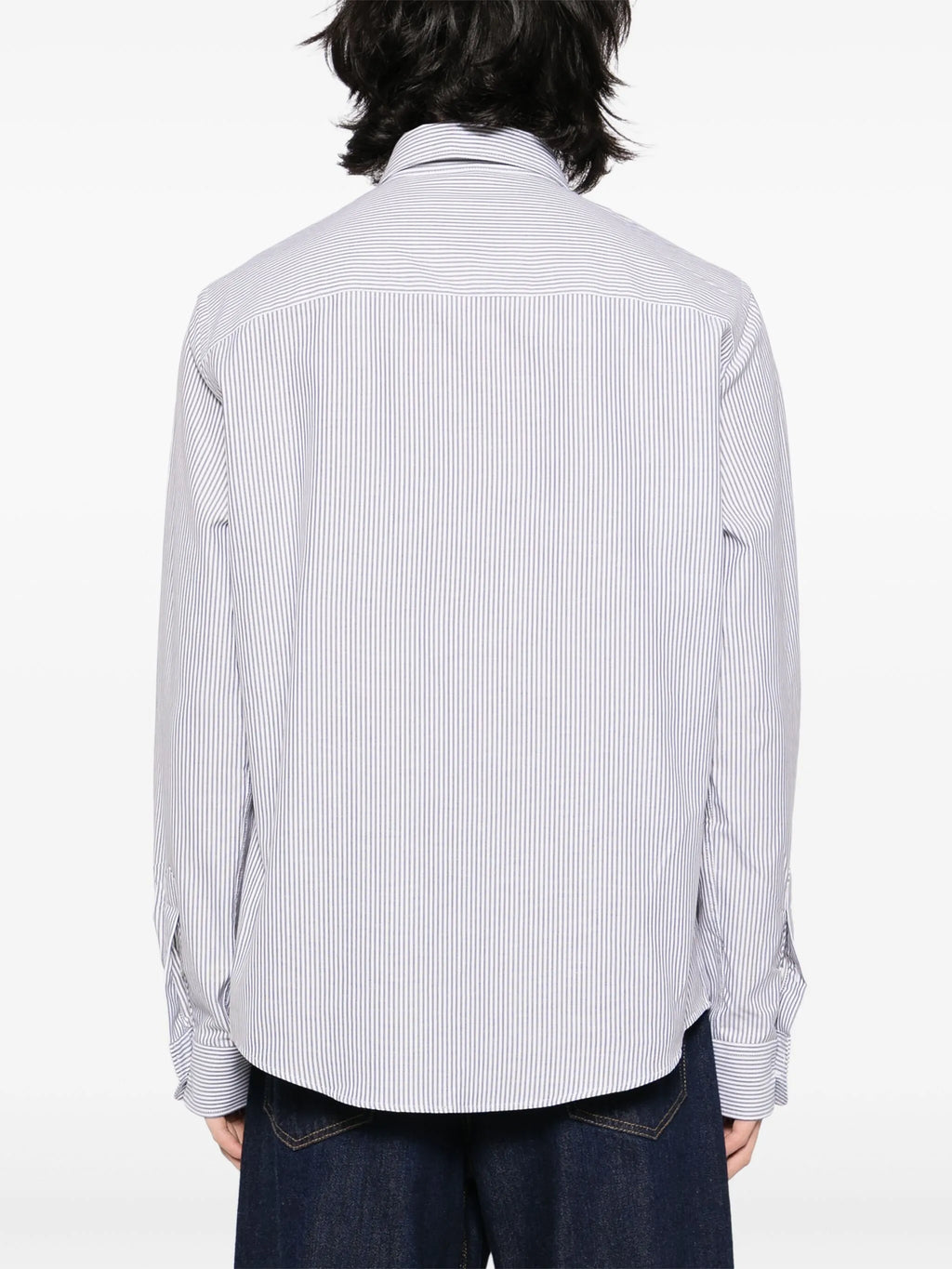 Blue stripped cotton shirt with Ami de Coeur