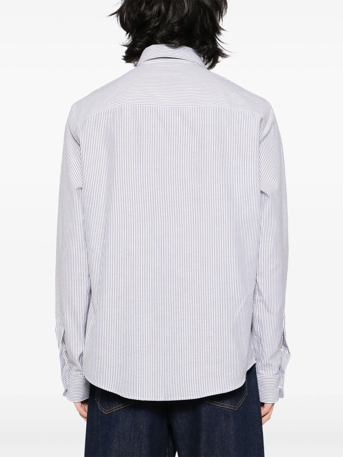 Blue stripped cotton shirt with Ami de Coeur