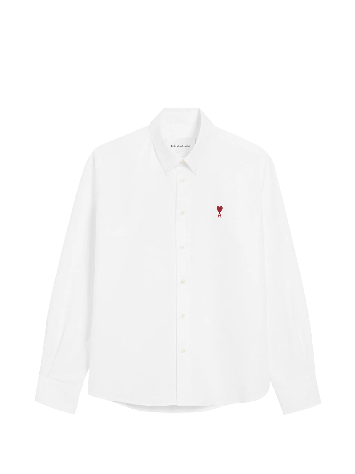 White cotton oxford shirt with American collar and Ami de Coeur