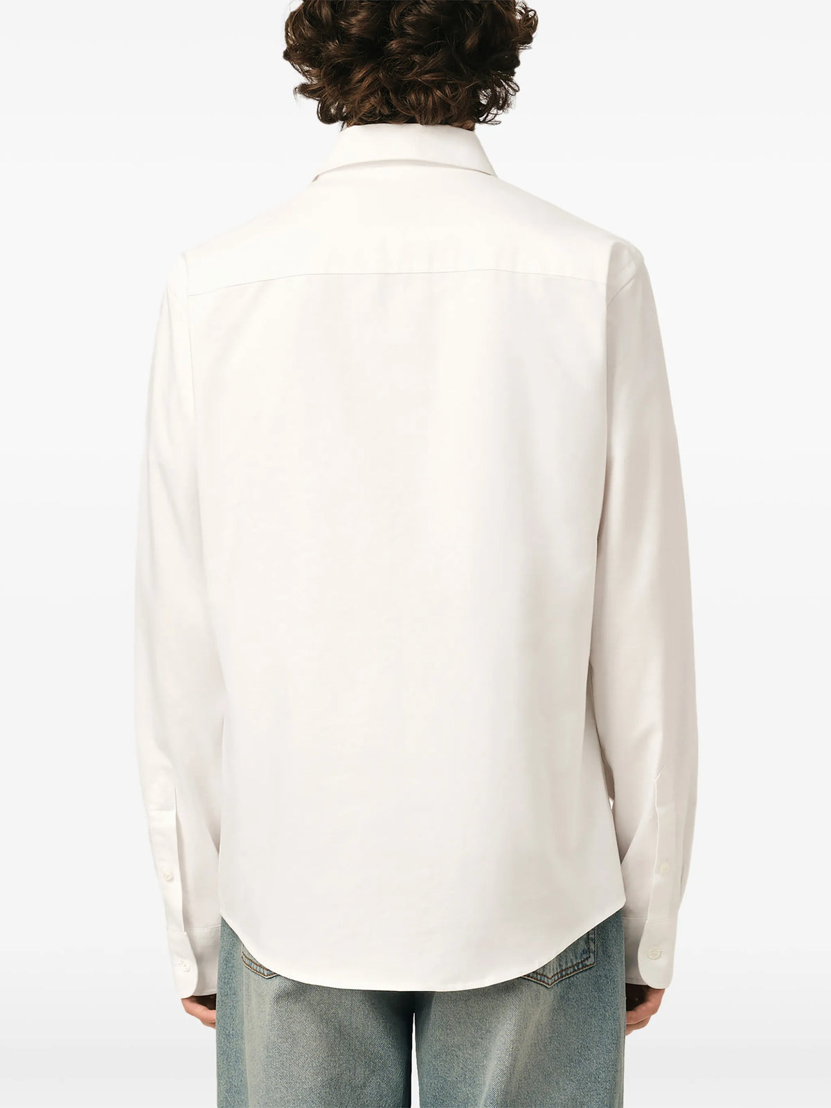 White cotton oxford shirt with American collar and Ami de Coeur.