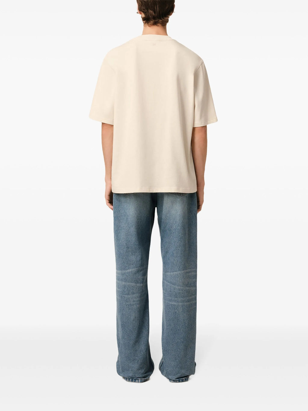 AMI Paris Black Oversized Logo Patch T Shirt
