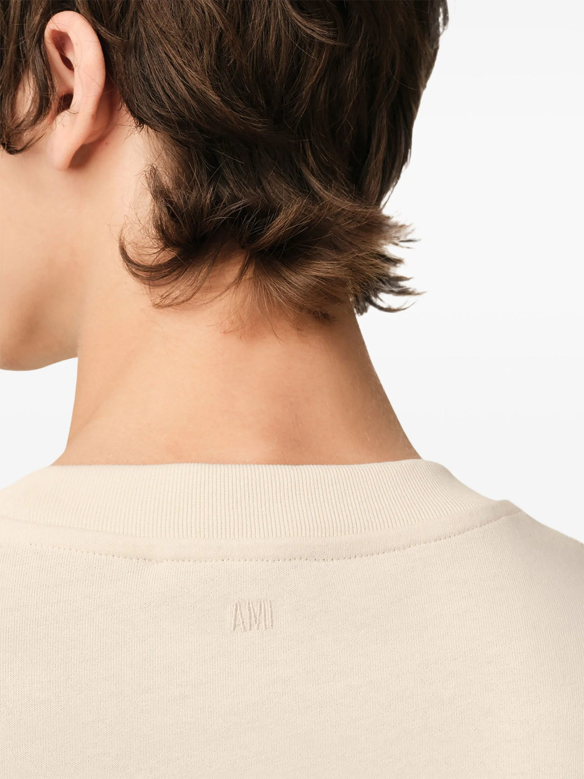 AMI Paris Black Oversized Logo Patch T Shirt