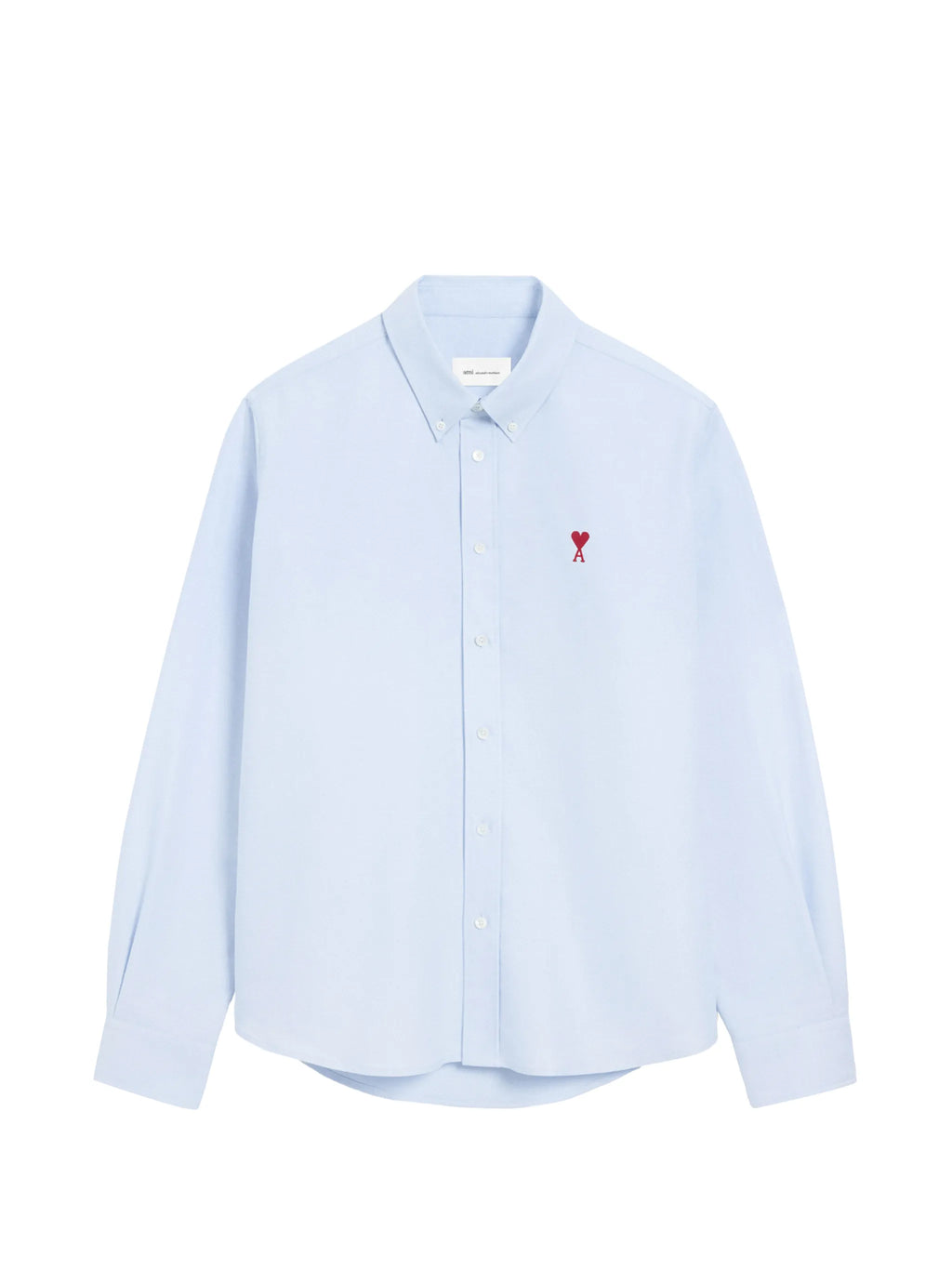 Blue cotton oxford shirt with American collar and Ami de Coeur