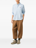 Blue cotton oxford shirt with American collar and Ami de Coeur