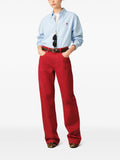 Blue cotton oxford shirt with American collar and Ami de Coeur