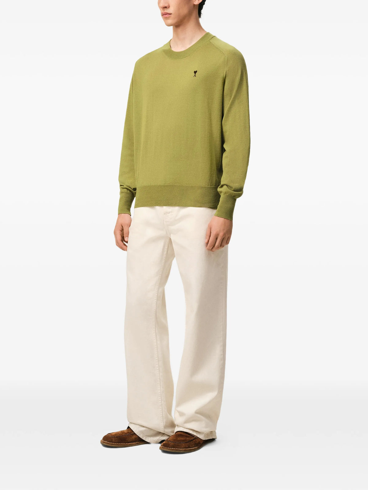 Crew neck sweater with embroidery