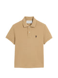 Cotton polo shirt with Ami de Coeur print.