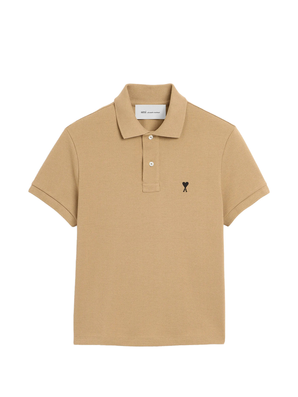 Cotton polo shirt with Ami de Coeur print.