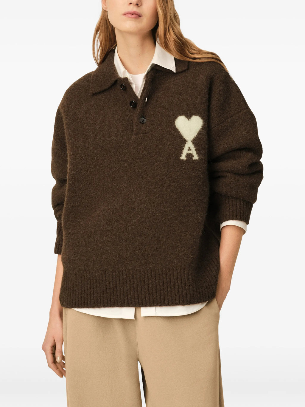 Alpaca Polo shirt with Ami de Coeur.