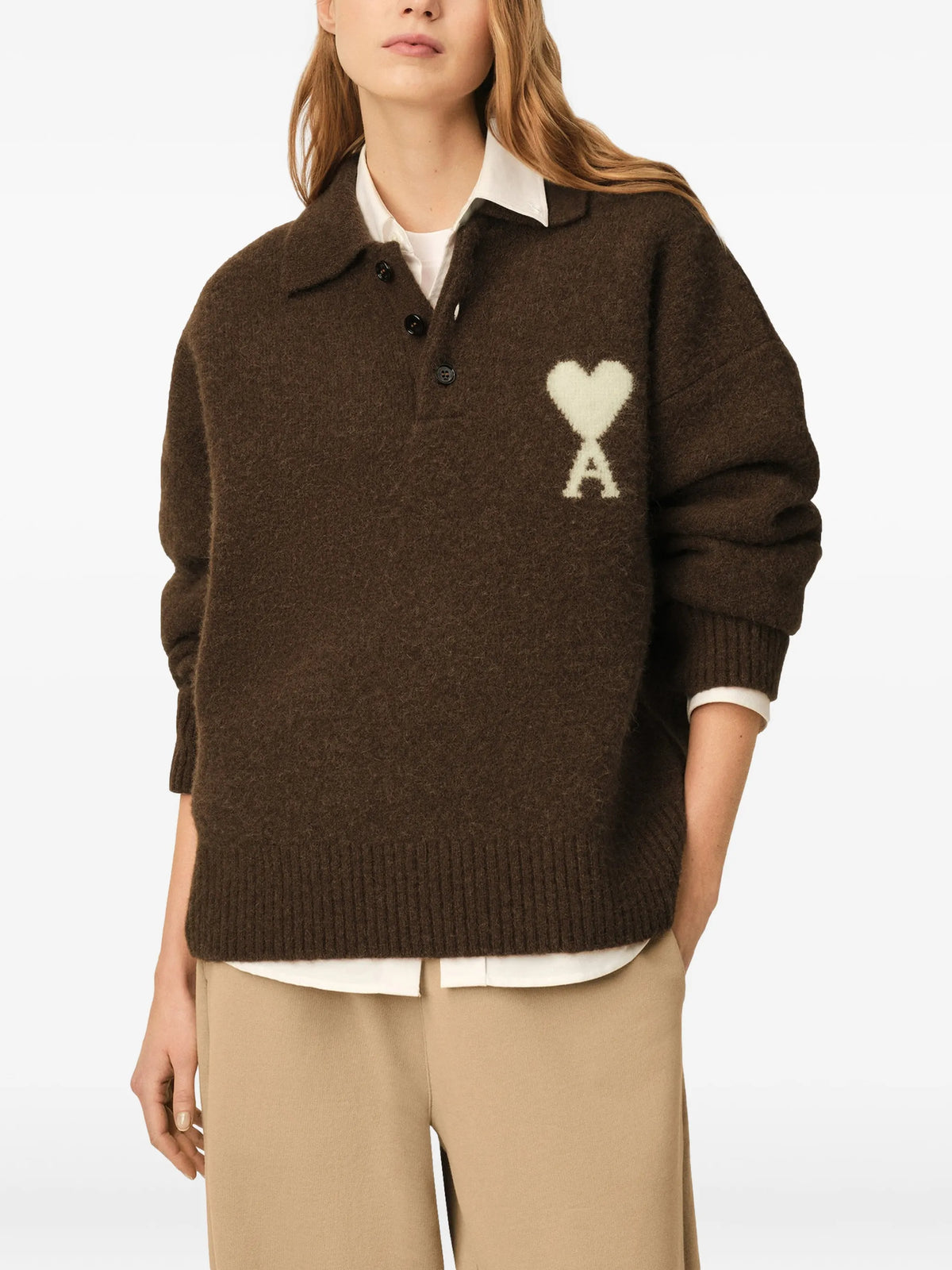 Alpaca Polo shirt with Ami de Coeur.