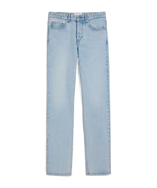 Mid Rise Straight Leg Jeans