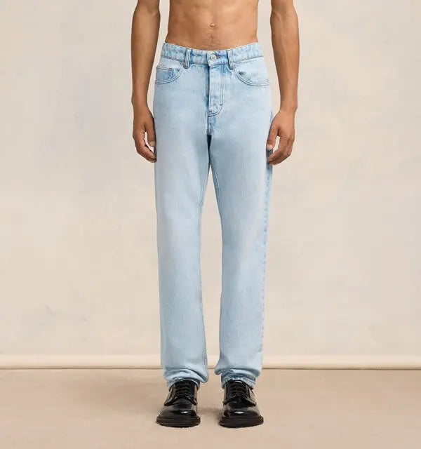 Mid Rise Straight Leg Jeans