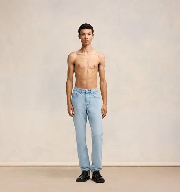 Mid Rise Straight Leg Jeans