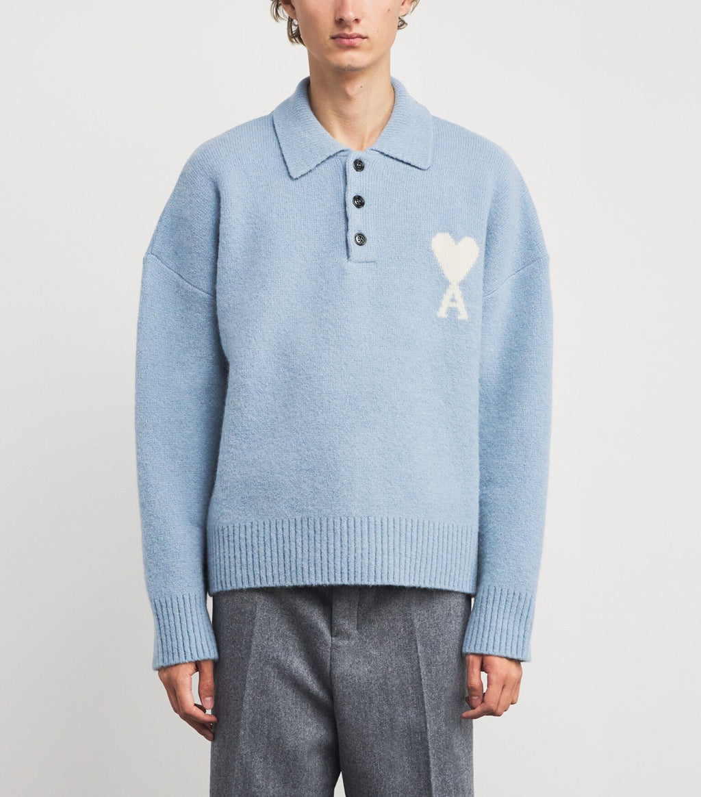 Alpaca-Blend Polo Sweater