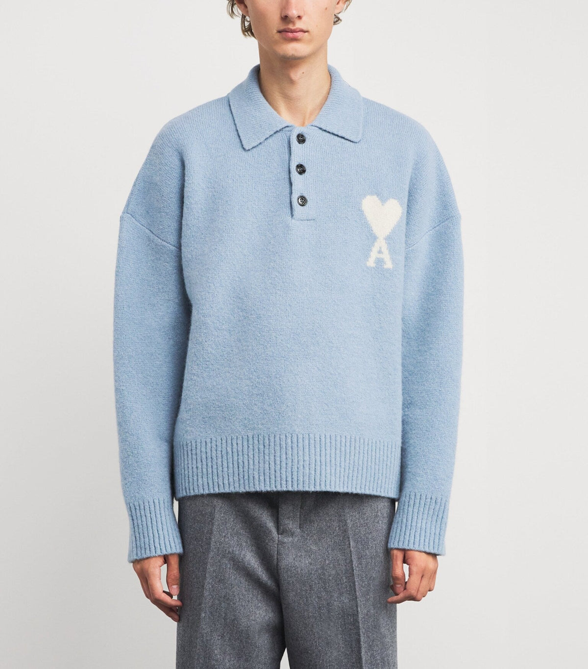 Alpaca-Blend Polo Sweater