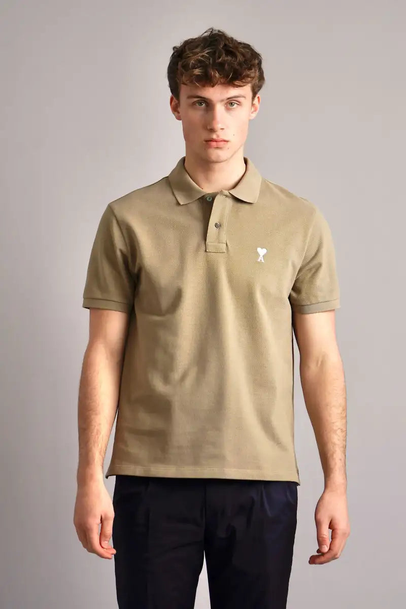 Ami Paris Classic Fit AMI de Coeur Organic Cotton Pique Polo Shirt