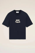 AMI PARIS Boxy Fit Organic Cotton Jersey T-Shirt