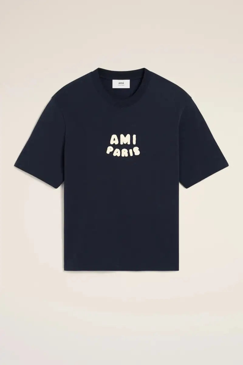 AMI PARIS Boxy Fit Organic Cotton Jersey T-Shirt