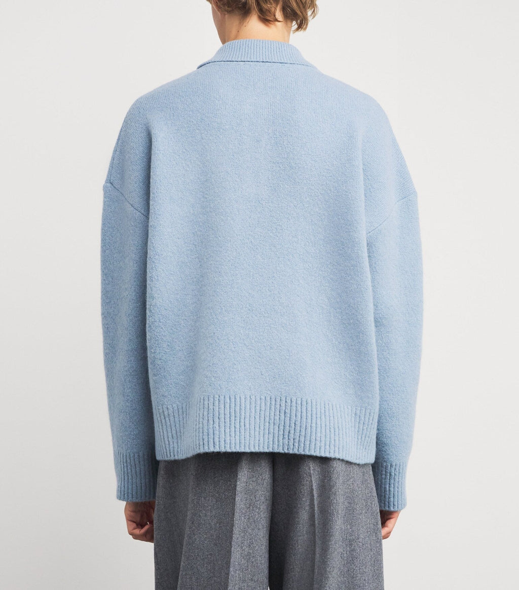 Alpaca-Blend Polo Sweater