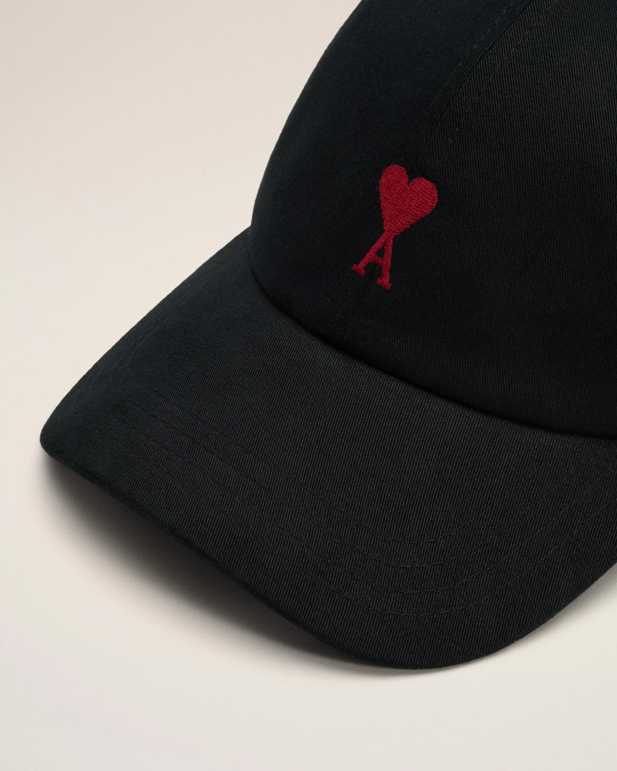 Black Cotton Red AMI de Coeur Embroidery Cap
