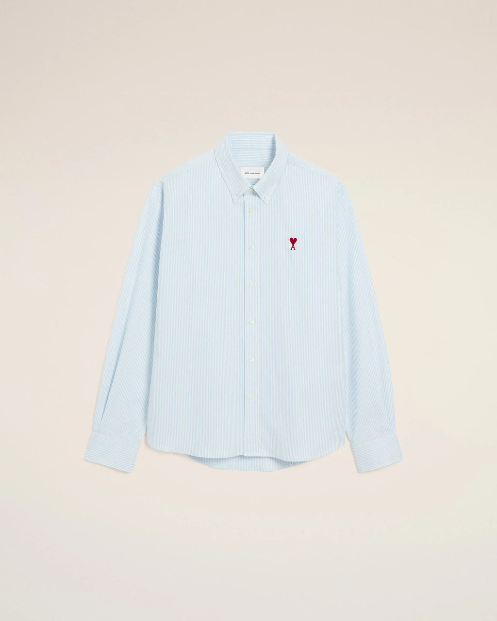 Blue stripped cotton shirt with Ami de Coeur