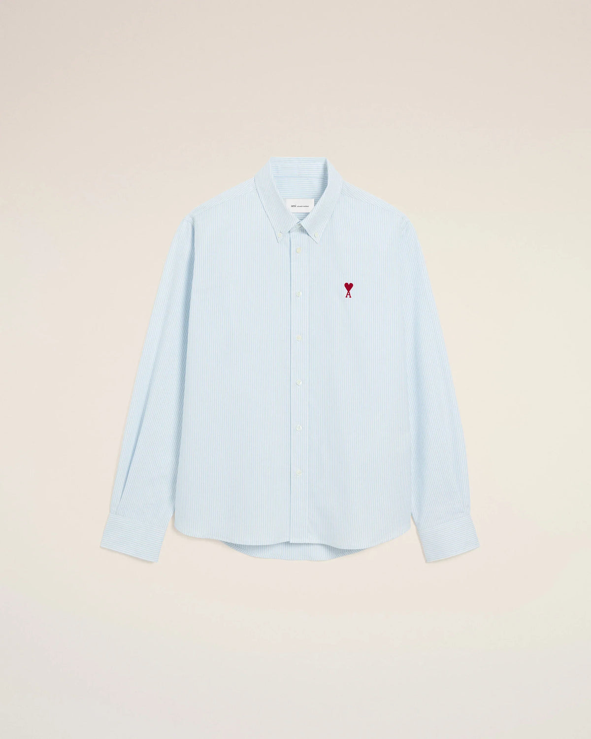 Blue stripped cotton shirt with Ami de Coeur