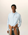 Blue stripped cotton shirt with Ami de Coeur