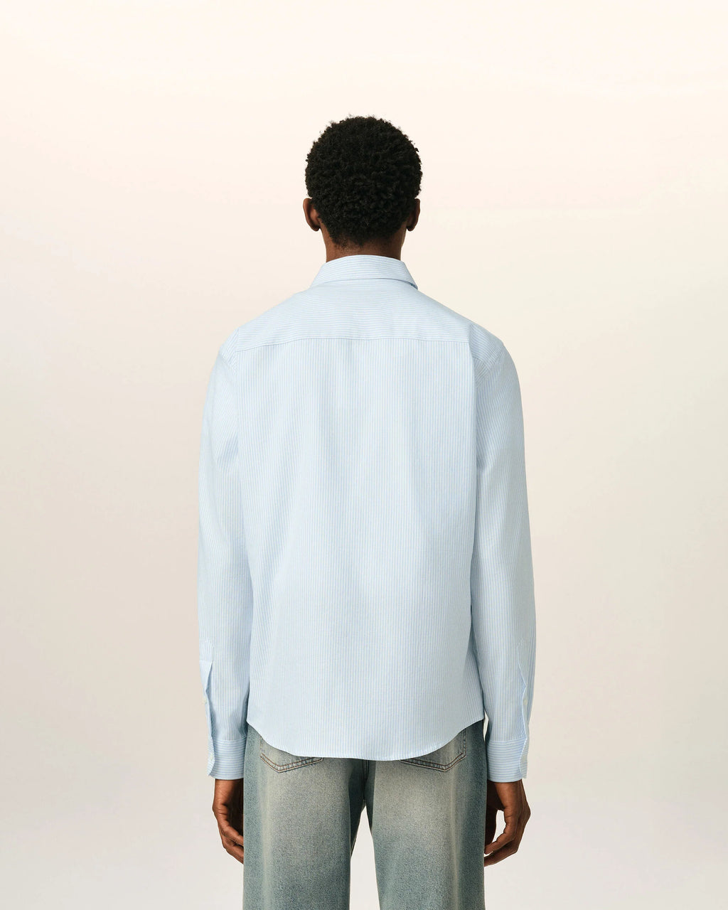 Blue stripped cotton shirt with Ami de Coeur