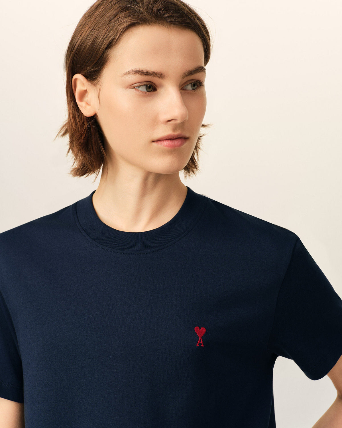 Blue cotton t-shirt with Ami de Coeur