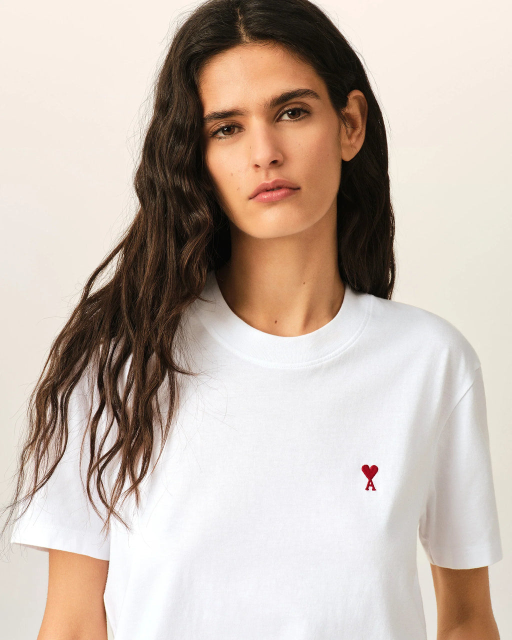 White cotton t-shirt with Ami de Coeur