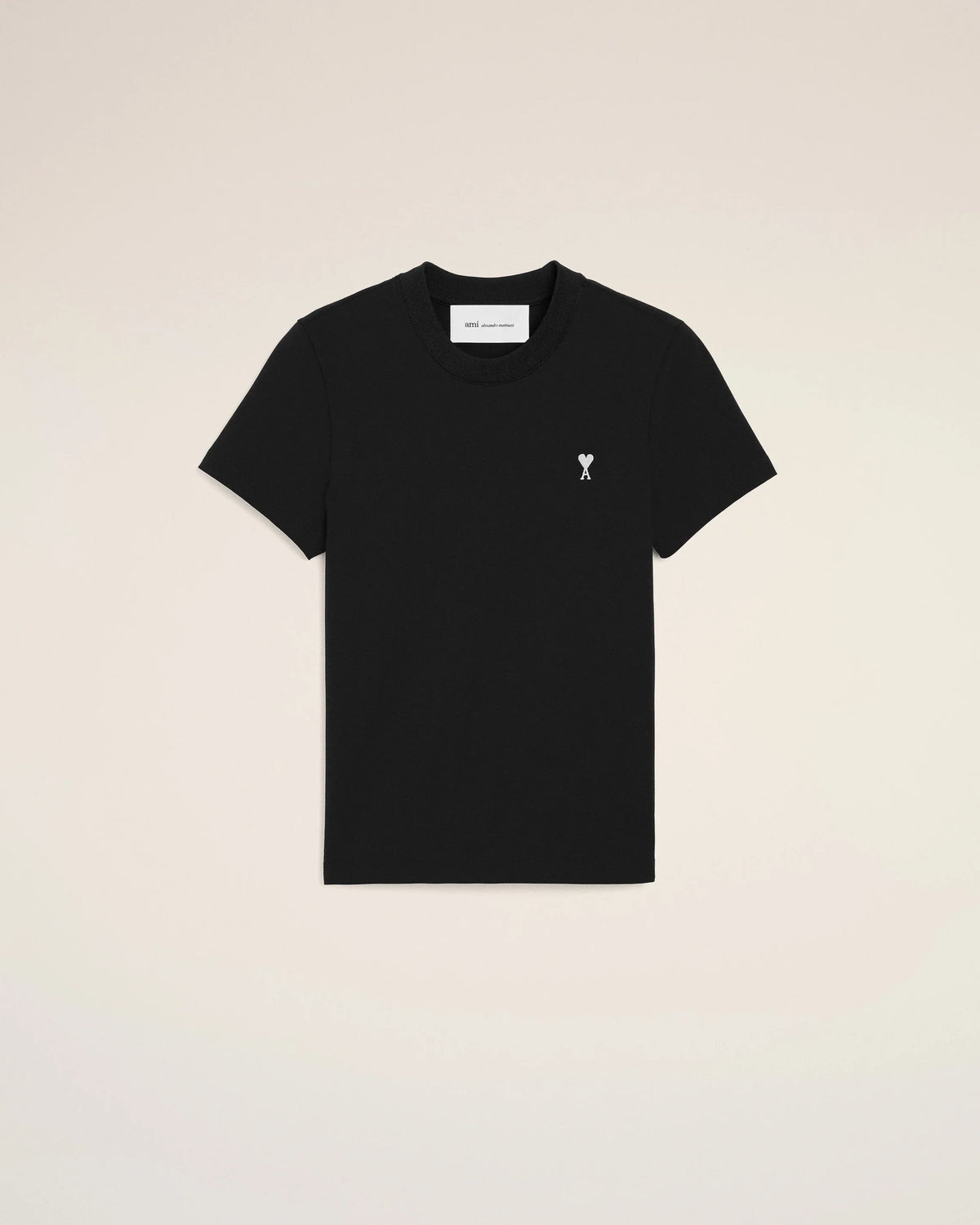 Black Cotton Ami De Coeur Cropped T-shirt