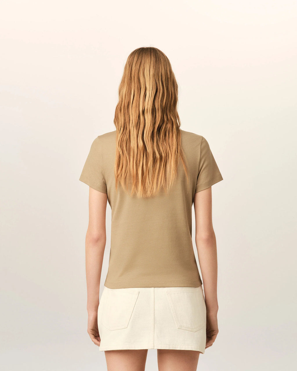 Beige cotton t-shirt with Ami de Coeur