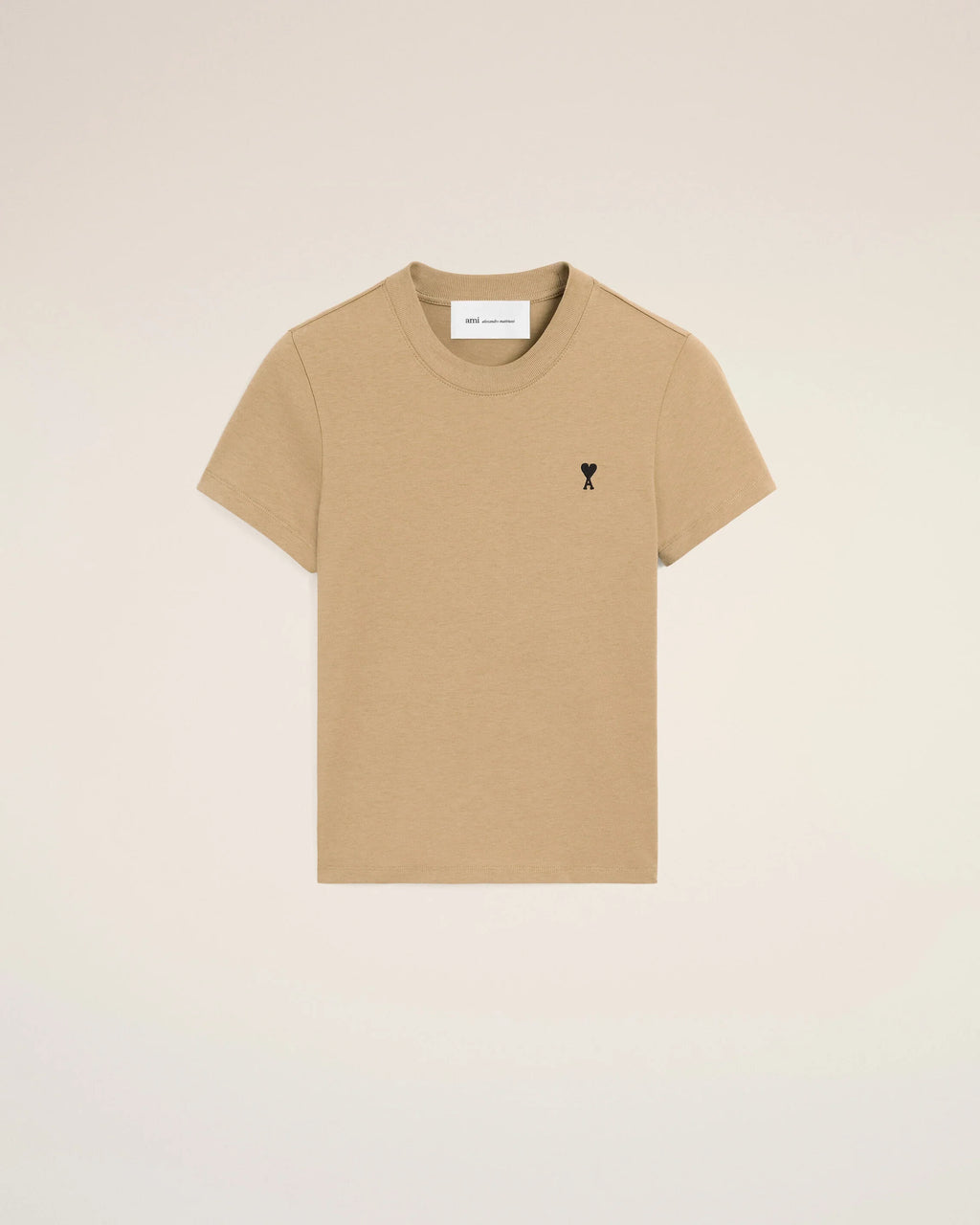 Beige cotton t-shirt with Ami de Coeur